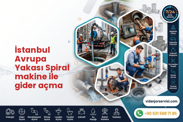 İstanbul Avrupa Yakası Spiral makine ile gider açma