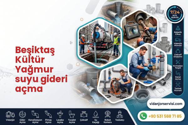 Beşiktaş Kültür Yağmur suyu gideri açma