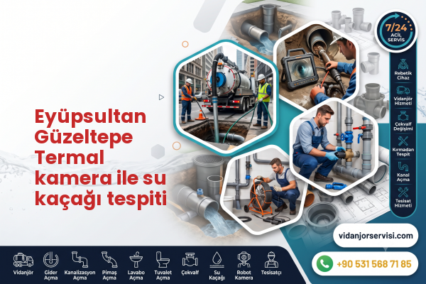 Eyüpsultan Güzeltepe Termal kamera ile su kaçağı tespiti