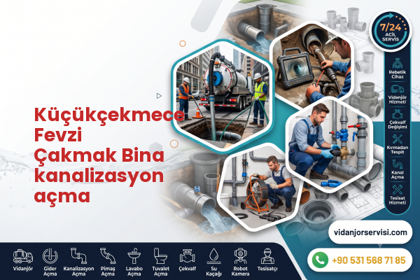 Küçükçekmece Fevzi Çakmak Bina kanalizasyon açma