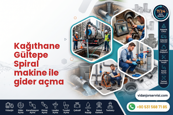 Kağıthane Gültepe Spiral makine ile gider açma